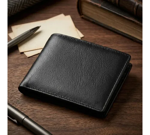 Чоловічий купюрник ST Leather 18305 (ST159) шкіряний Чорний