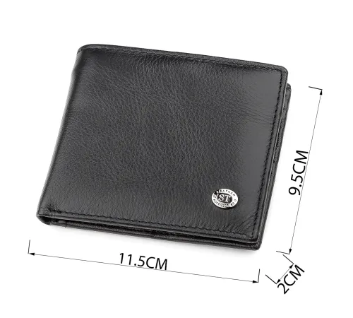 Чоловічий купюрник ST Leather 18305 (ST159) шкіряний Чорний