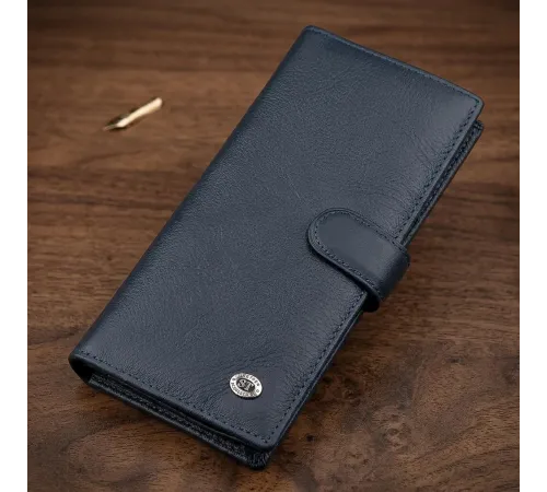 Чоловічий купюрник ST Leather 18365 (ST147) шкіряний Синій
