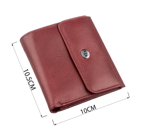 Невеликий жіночий гаманець з монетницьою ST Leather 18920 Бордовий