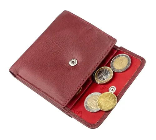 Невеликий жіночий гаманець з монетницьою ST Leather 18920 Бордовий