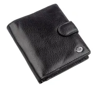 Невеликий шкіряний гаманець для чоловіків ST Leather 18832 Чорний