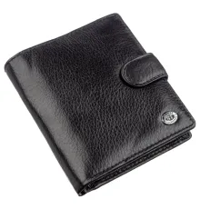 Невеликий шкіряний гаманець для чоловіків ST Leather 18832 Чорний
