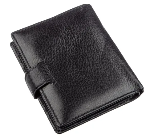 Невеликий шкіряний гаманець для чоловіків ST Leather 18832 Чорний