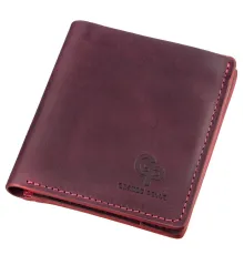 Оригінальне портмоне жіноче з накладною монетницьою GRANDE PELLE 11225 Бордове