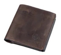 Стильне портмоне унісекс з накладної монетницьою GRANDE PELLE 11223 Коричнева