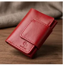 Суворе портмоне жіноче з гладкої шкіри GRANDE PELLE 11153 Червоне