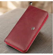Універсальний жіночий клатч на блискавки ST Leather 18865 Червоний