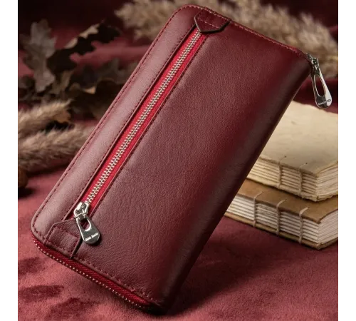 Універсальний жіночий клатч на блискавки ST Leather 18865 Червоний