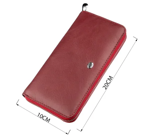 Універсальний жіночий клатч на блискавки ST Leather 18865 Червоний