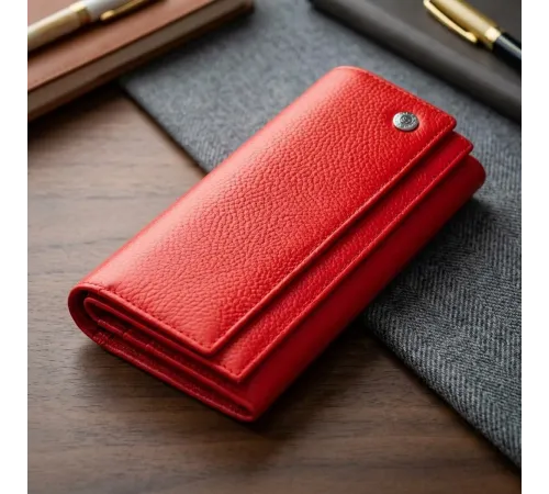 Яскравий жіночий гаманець на кнопці ST Leather 18954 Червоний