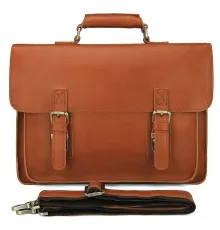 Шкіряний портфель матовий Vintage 14937 Рудий