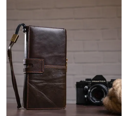 Чоловічий клатч в гладкій шкірі 20236 Vintage Коричневий