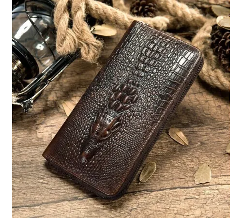 Чоловічий клатч із силуетом каймана 20235 Vintage Коричневий