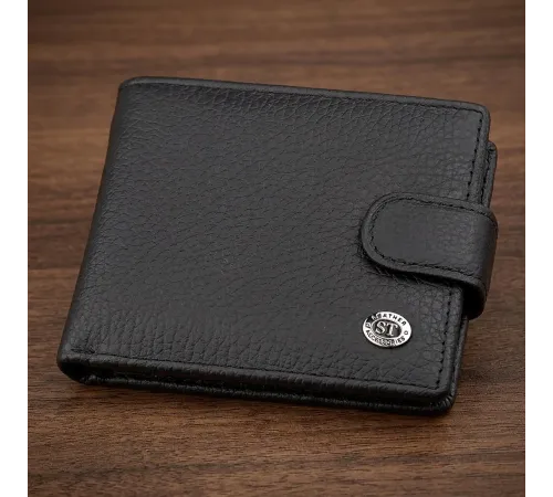 Чоловічий гаманець ST Leather 18316 (ST114) шкіряний Чорний
