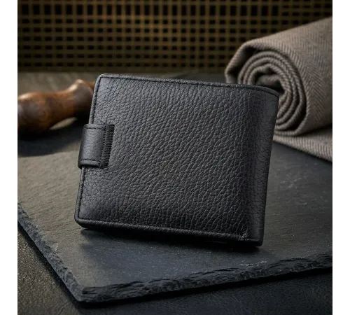 Чоловічий гаманець ST Leather 18316 (ST114) шкіряний Чорний