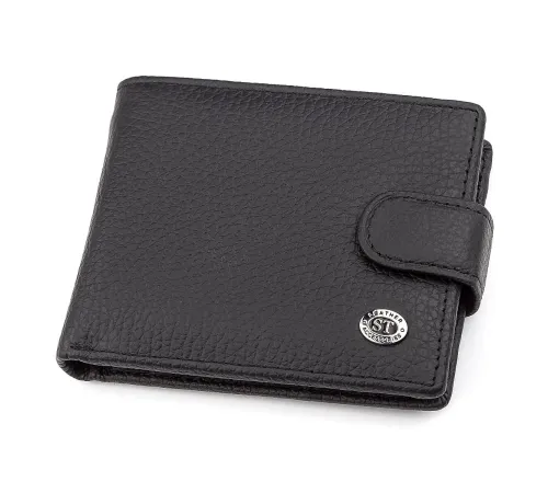 Чоловічий гаманець ST Leather 18316 (ST114) шкіряний Чорний
