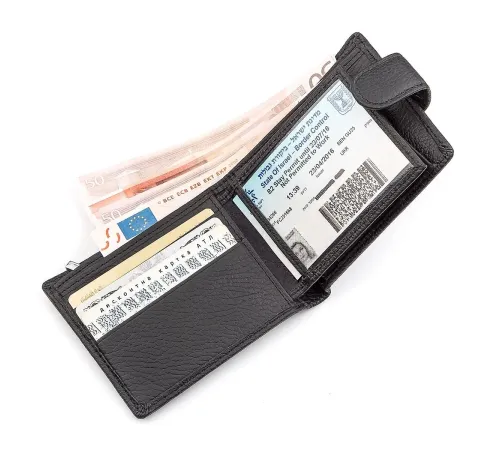 Чоловічий гаманець ST Leather 18316 (ST114) шкіряний Чорний