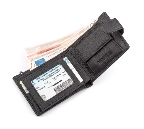 Чоловічий гаманець ST Leather 18316 (ST114) шкіряний Чорний