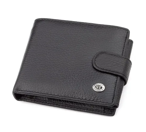 Чоловічий гаманець ST Leather 18334 (ST102) натуральна шкіра Чорний