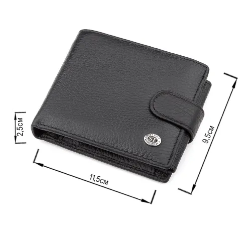 Чоловічий гаманець ST Leather 18334 (ST102) натуральна шкіра Чорний