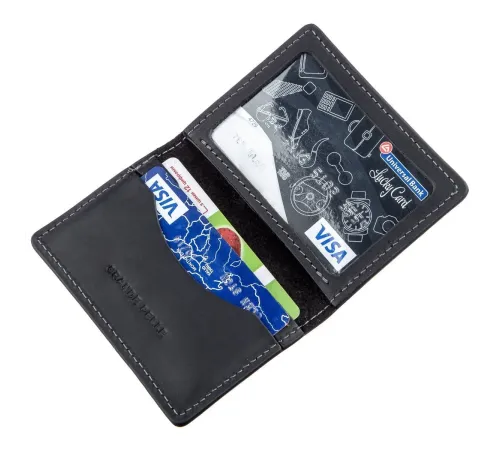 Обкладинка для ID-паспорта з натуральної шкіри GRANDE PELLE 11203 Чорна