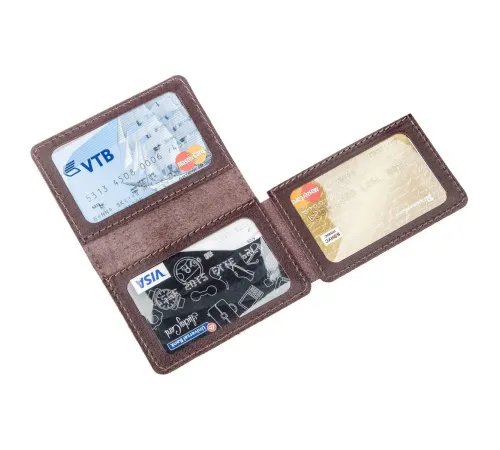 Обкладинка для авто документів 3 слота шкіряна Shvigel 13967 Коричнева