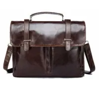 Портфель з гладкої шкіри Vintage 14866 Коричневий