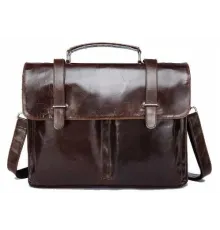 Портфель з гладкої шкіри Vintage 14866 Коричневий