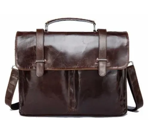 Портфель з гладкої шкіри Vintage 14866 Коричневий