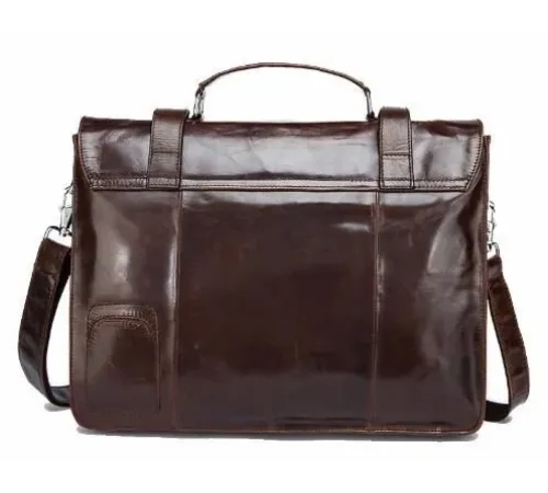 Портфель з гладкої шкіри Vintage 14866 Коричневий