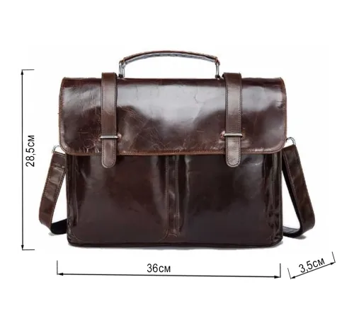 Портфель з гладкої шкіри Vintage 14866 Коричневий