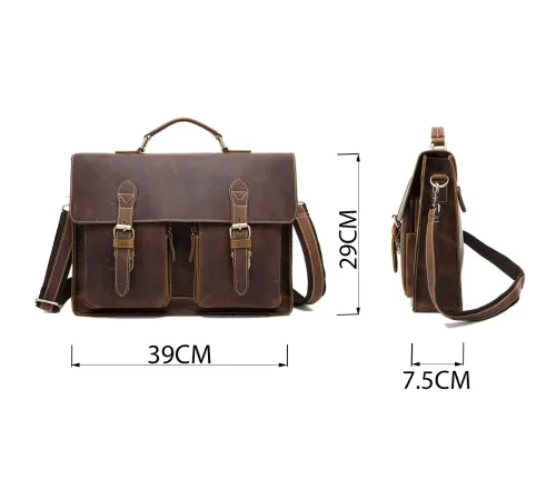 Портфель чоловічий зі шкіри Vintage 14774 Коричневий