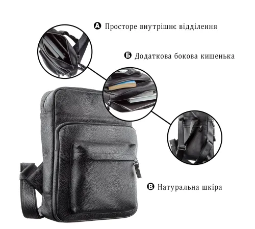Рюкзак Shvigel 11185 з натуральної шкіри Чорний