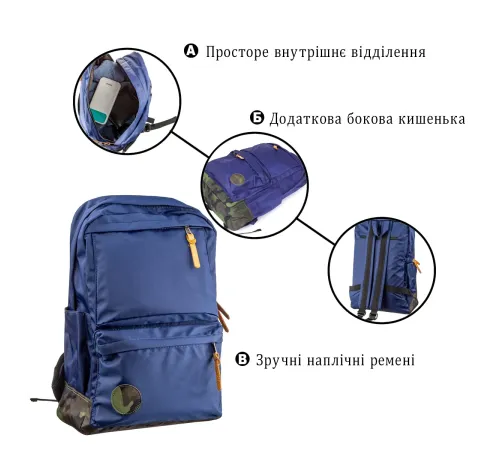 Рюкзак нейлоновий Vintage 14821 Синій