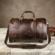 Шкіряна дорожня сумка на колесах для подорожей та відряджень Vintage 14254 Коричнева