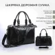 Шкіряна дорожня сумка для подорожей відряджень та спортзалу Vintage 14135 Чорна