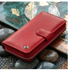Жіночий шкіряний гаманець для карток та купюр ST Leather 19306 Червоний