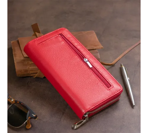 Жіночий шкіряний гаманець для карток та купюр ST Leather 19306 Червоний