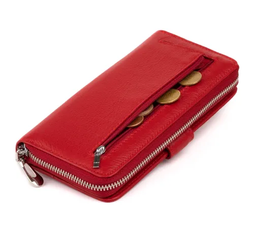 Жіночий шкіряний гаманець для карток та купюр ST Leather 19306 Червоний