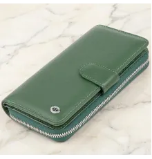 Вертикальний місткий гаманець зі шкіри унісекс ST Leather 19304 Зелений