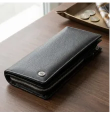 Вертикальний гаманець шкіряний жіночий ST Leather 19274 Чорний