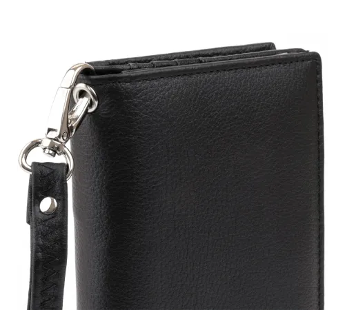 Вертикальний гаманець шкіряний жіночий ST Leather 19274 Чорний