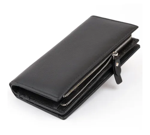 Вертикальний гаманець шкіряний жіночий ST Leather 19274 Чорний