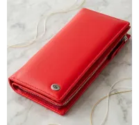 Вертикальний гаманець шкіряний жіночий ST Leather 19275 Червоний