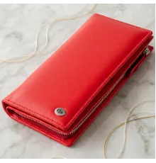 Вертикальний гаманець шкіряний жіночий ST Leather 19275 Червоний
