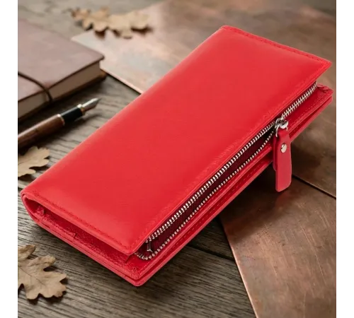 Вертикальний гаманець шкіряний жіночий ST Leather 19275 Червоний