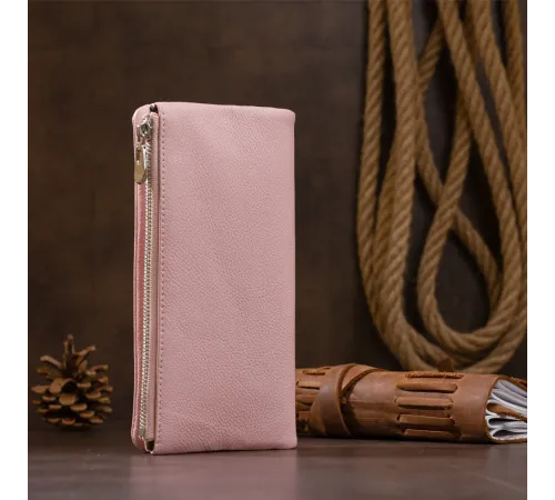 Вертикальний гаманець на кнопці жіночий ST Leather 19201 Рожевий