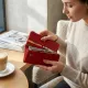 Вертикальний гаманець на кнопці жіночий ST Leather 19202 Червоний