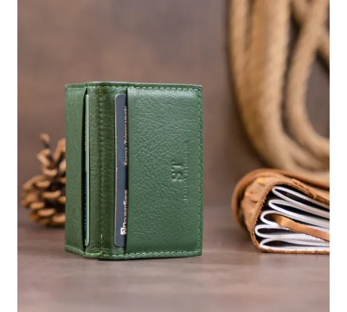 Візитниця-книжка ST Leather 19215 Зелена